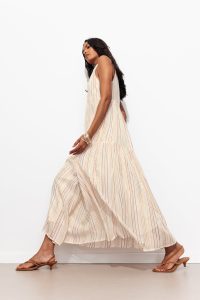 Robe rayée irisée Femme – Rayures multicolores