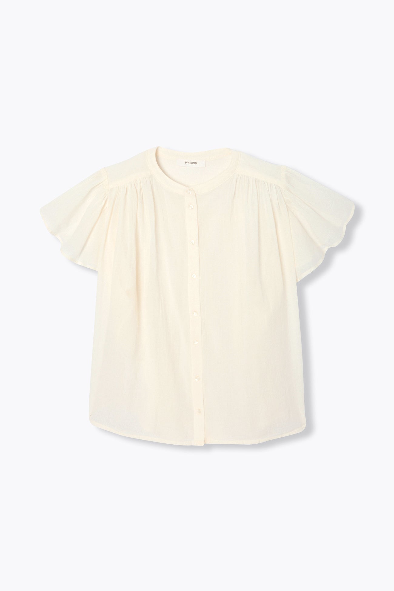 Chemise en cotonnade unie - Ecru – Image 7