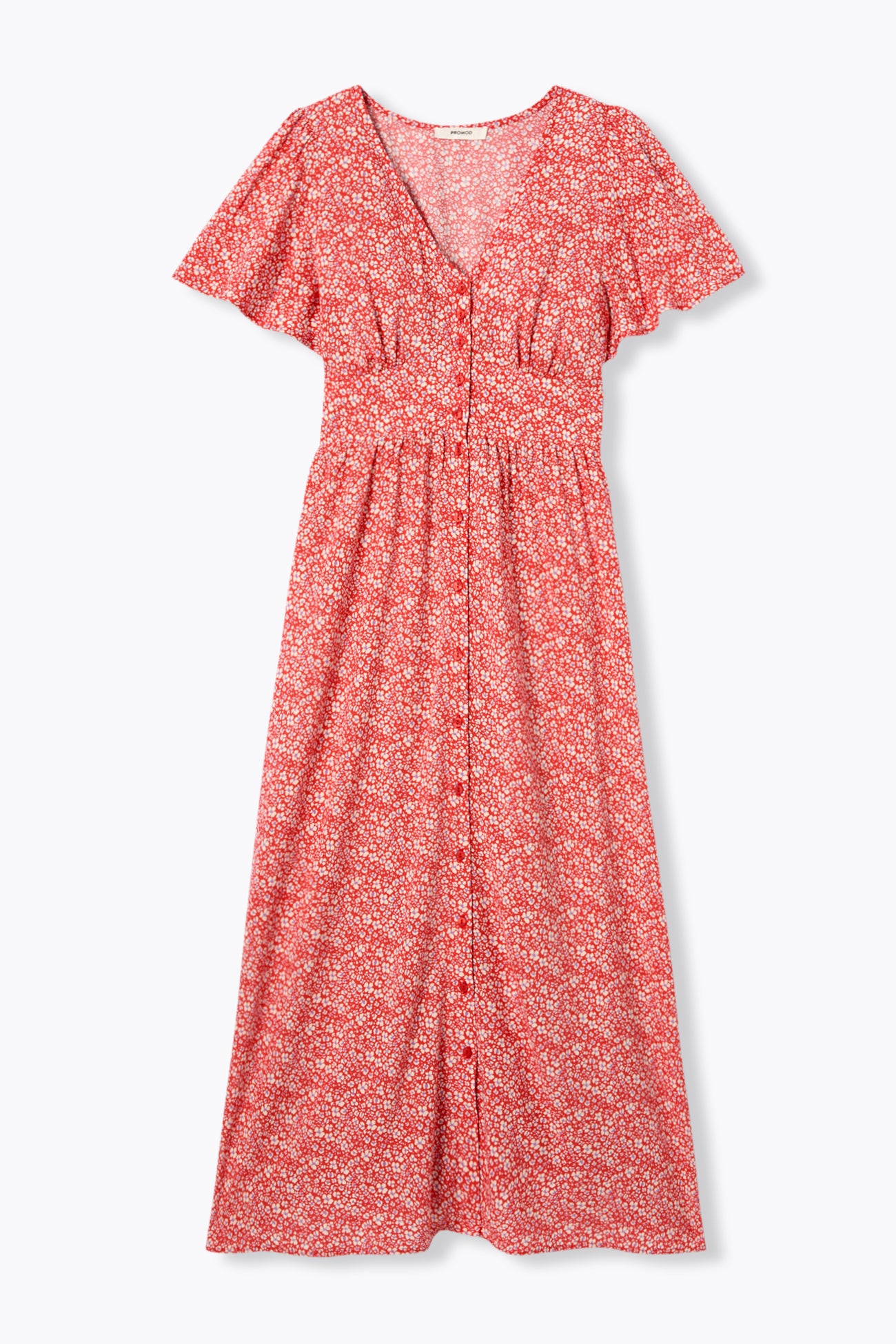 Robe longue imprimée Femme – Imprimé rouge