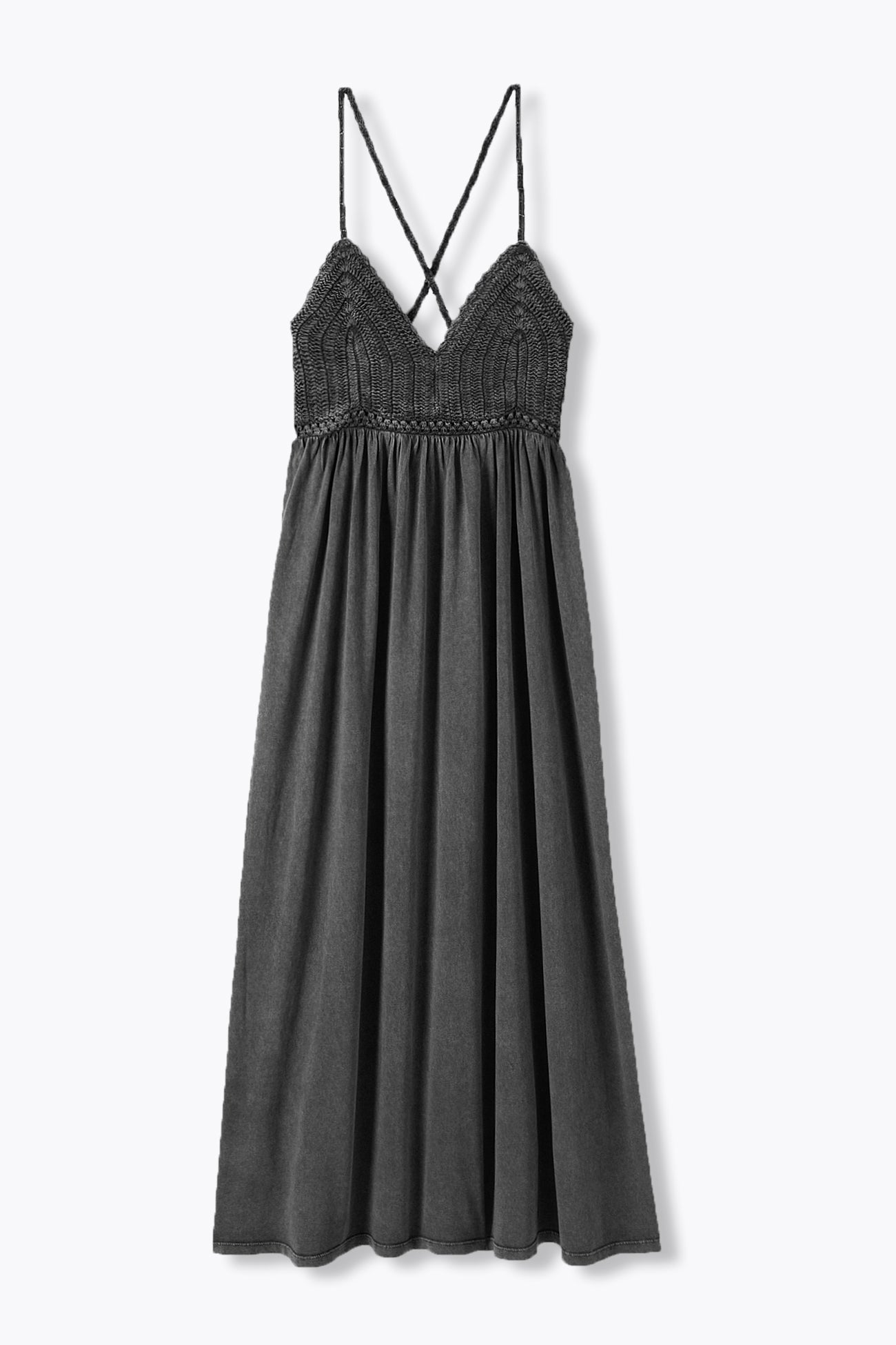 Robe en crochet et jersey - Noir – Image 5