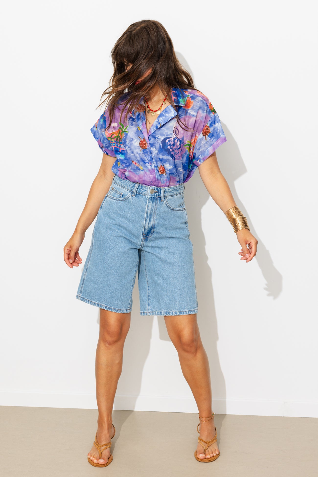 Chemise motif paysage Femme - Imprimé multicolore – Image 3