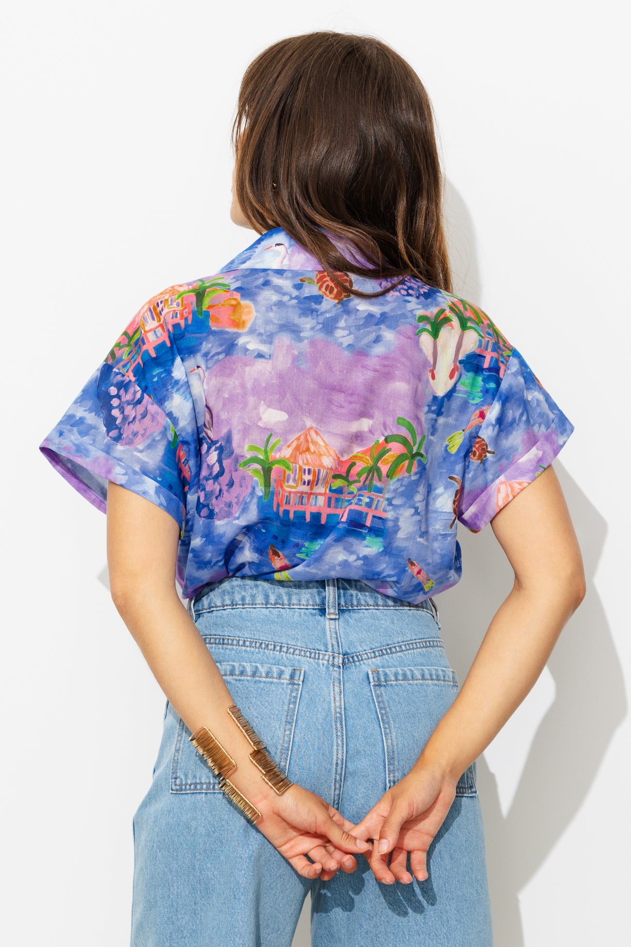 Chemise motif paysage Femme - Imprimé multicolore – Image 4