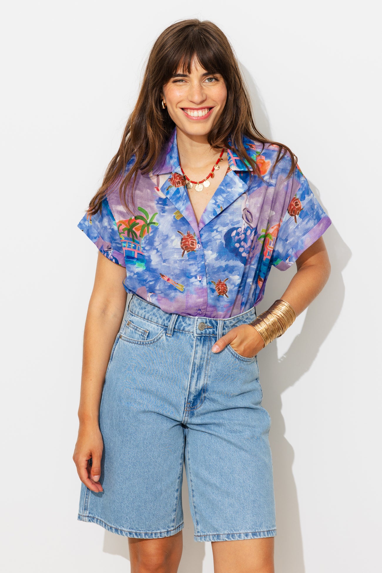 Chemise motif paysage Femme - Imprimé multicolore – Image 2