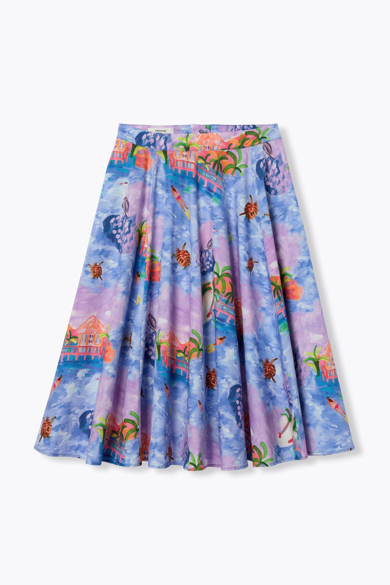 Jupe midi imprimée Femme – Imprimé bleu