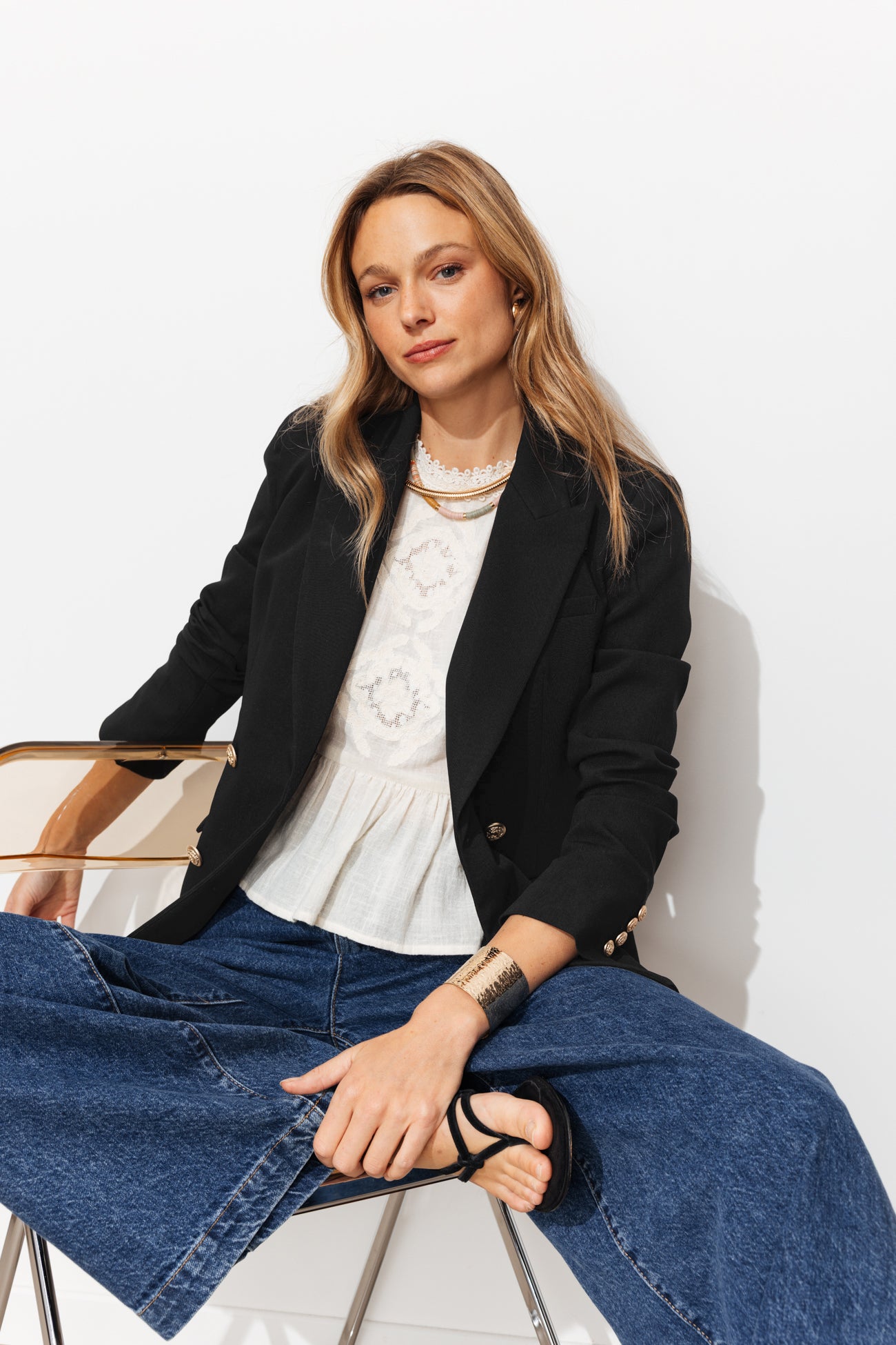Veste blazer croisé Femme - Noir