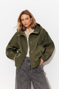 Blouson coupe-vent à capuche – Kaki