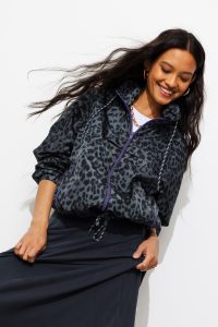 Blouson coupe-vent Femme – Imprimé noir