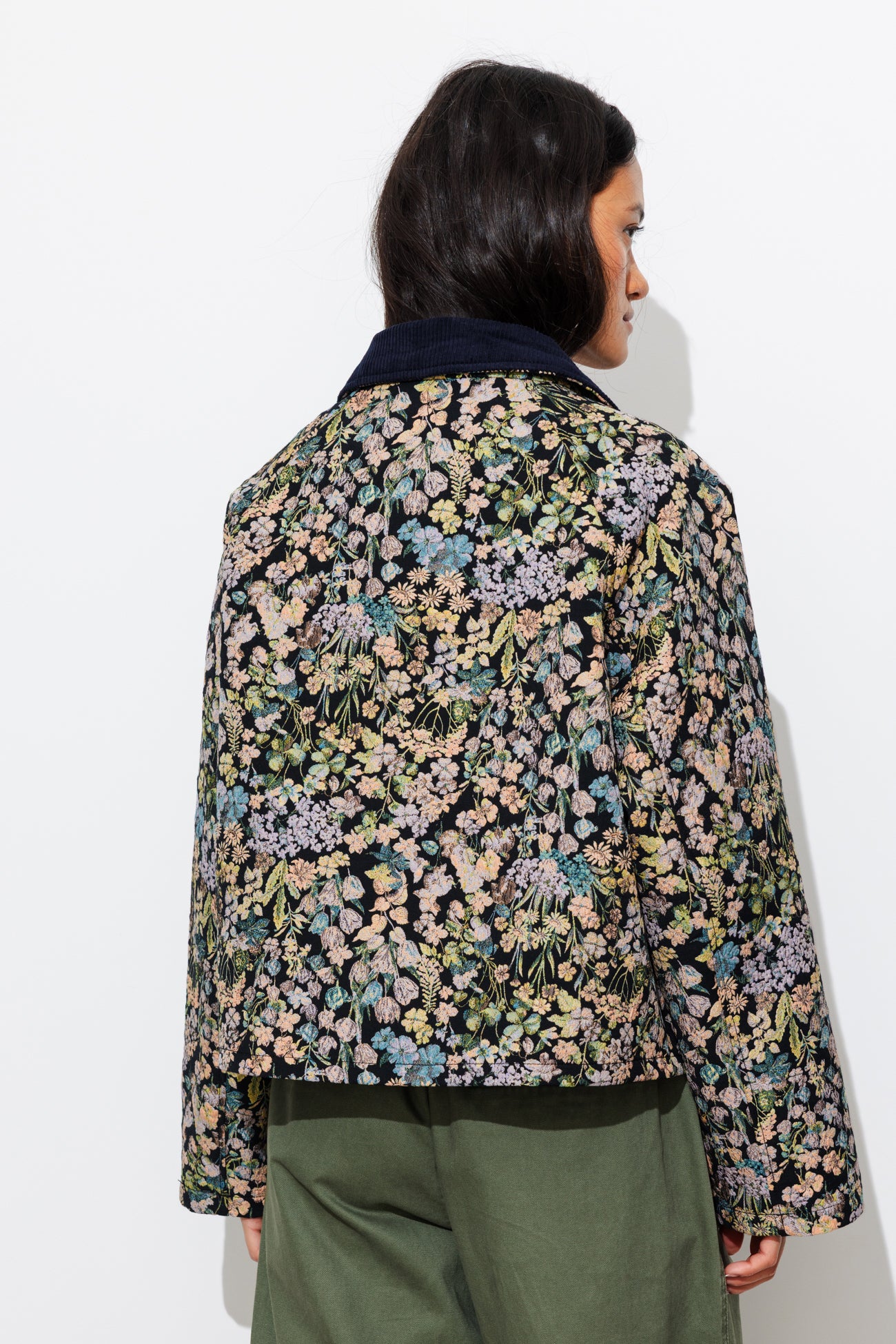 Veste courte jacquard fleurs - Imprimé multicolore – Image 5