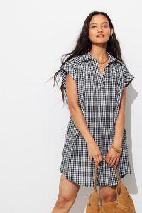 Robe courte à carreaux vichy – Carreaux noirs