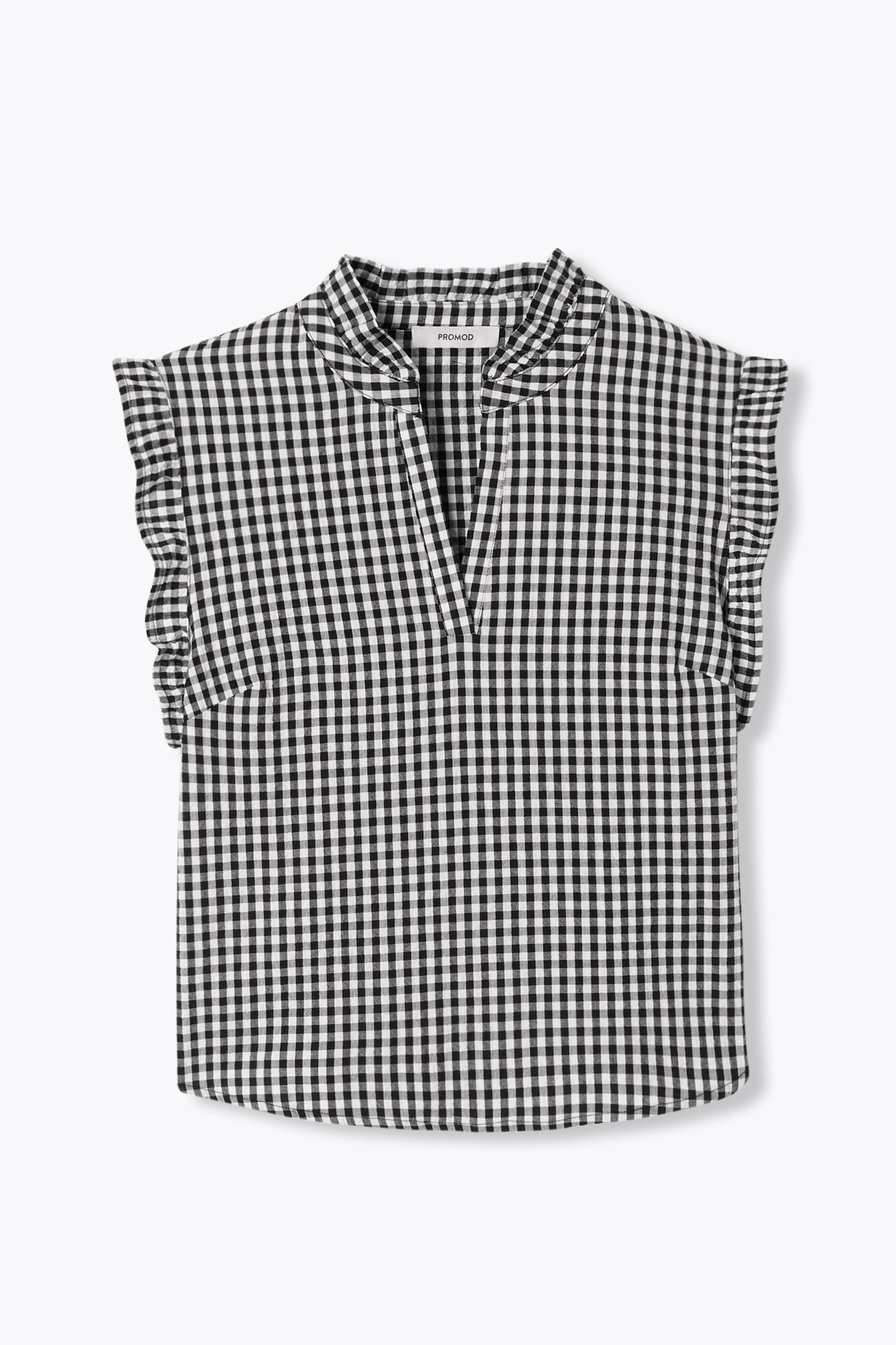 Blouse à carreaux vichy Femme - Carreaux noirs – Image 5