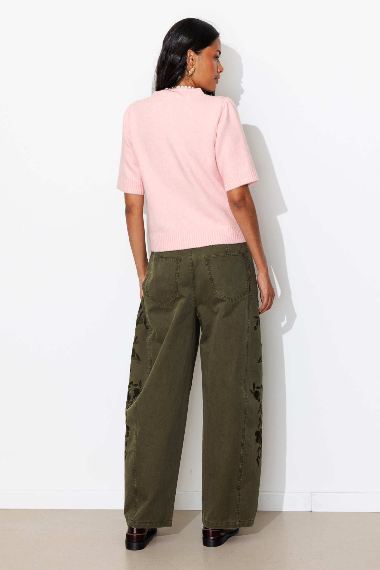 Pull manches courtes Femme - Rose pâle – Image 5