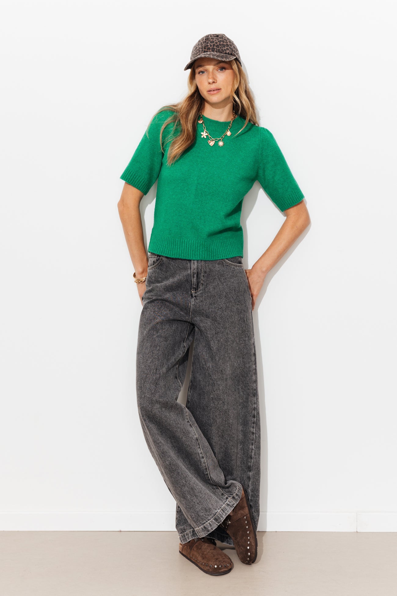 Pull manches courtes Femme - Vert clair – Image 2