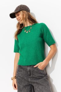 Pull manches courtes Femme – Vert clair