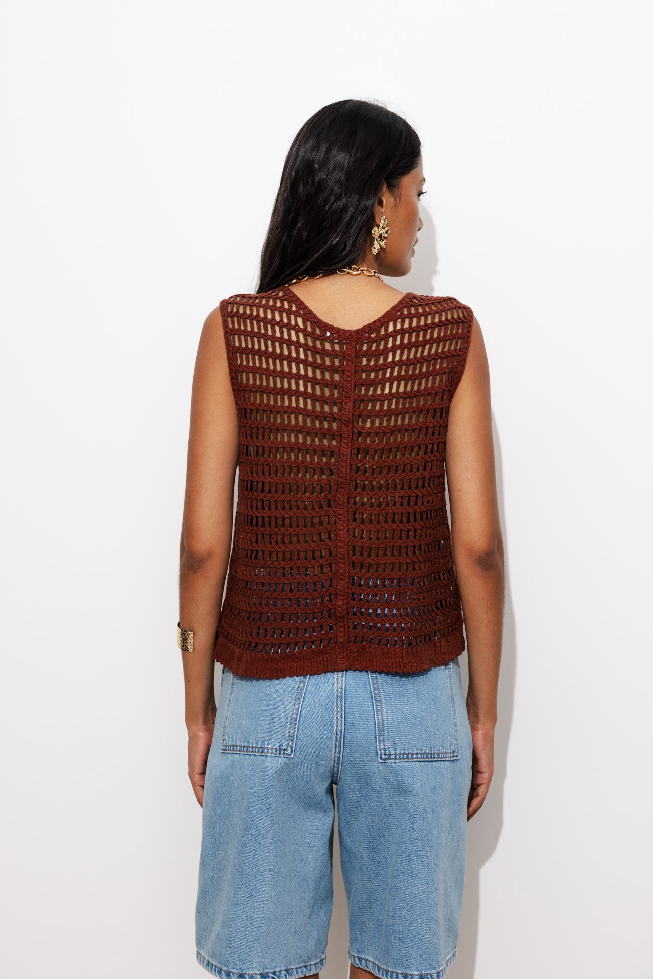 Boléro au crochet Femme - Terre de sienne – Image 3