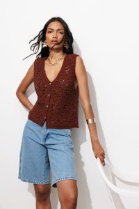Boléro au crochet Femme – Terre de sienne