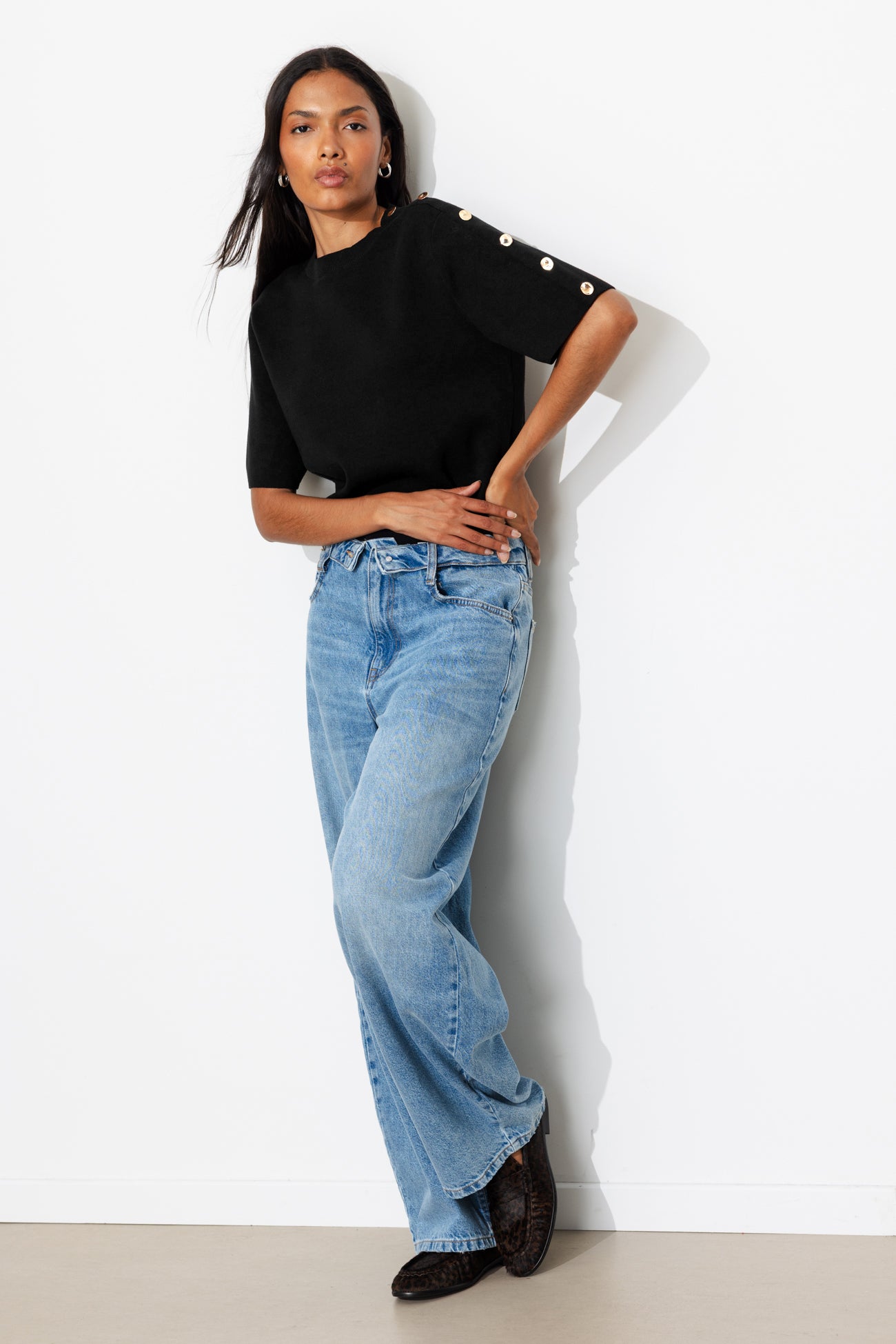 Pull manches courtes Femme - Noir – Image 2