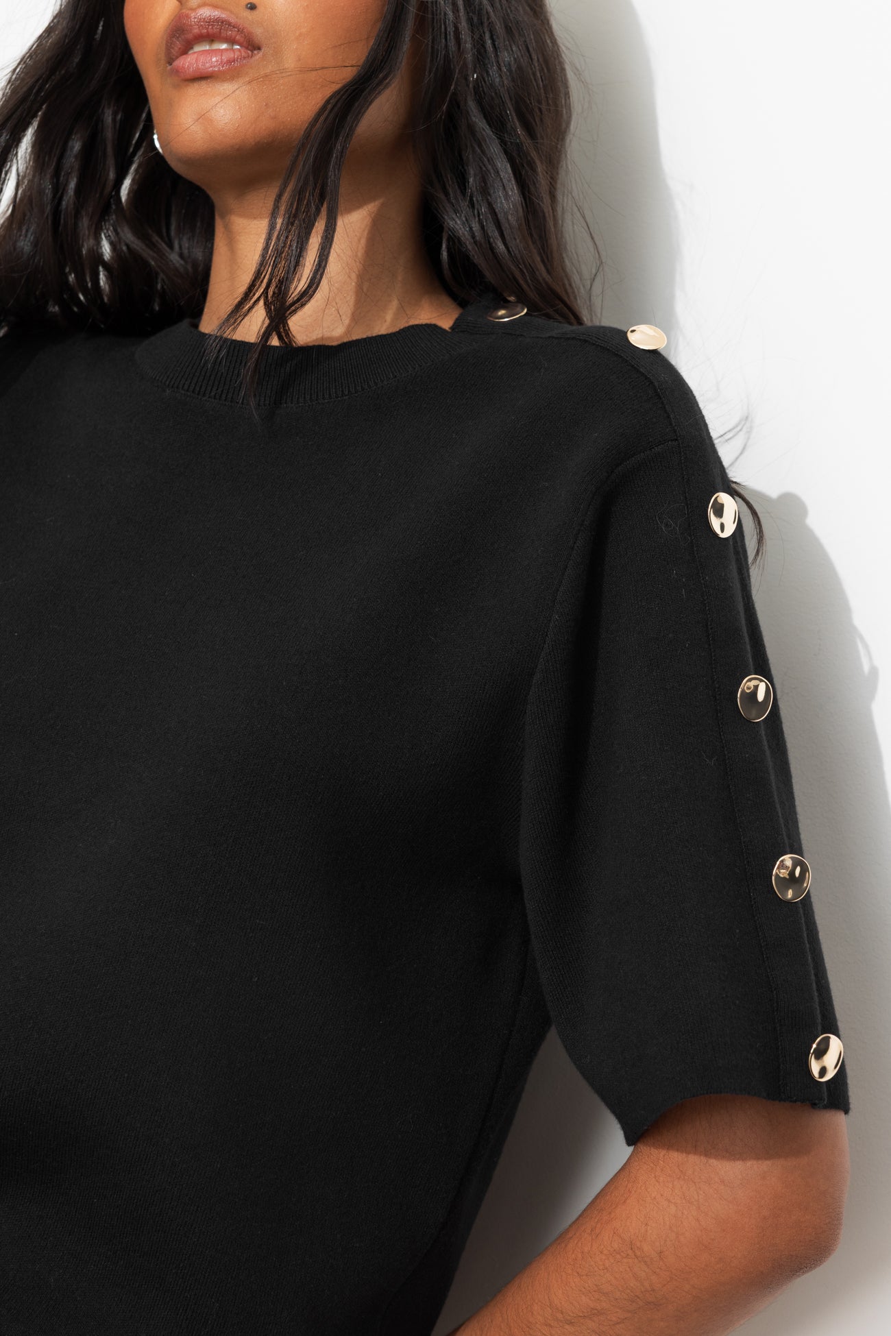 Pull manches courtes Femme - Noir – Image 4