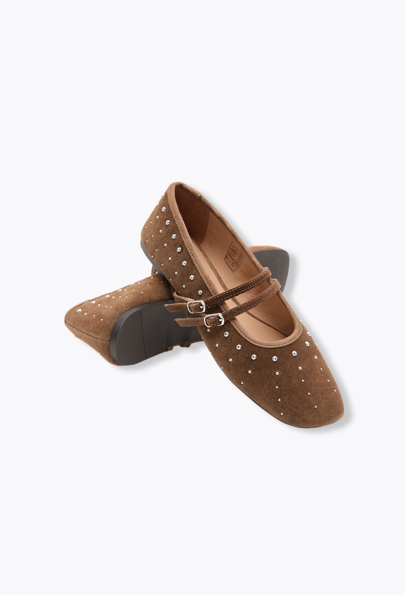 Babies cloutées en cuir suédé - Marron – Image 4