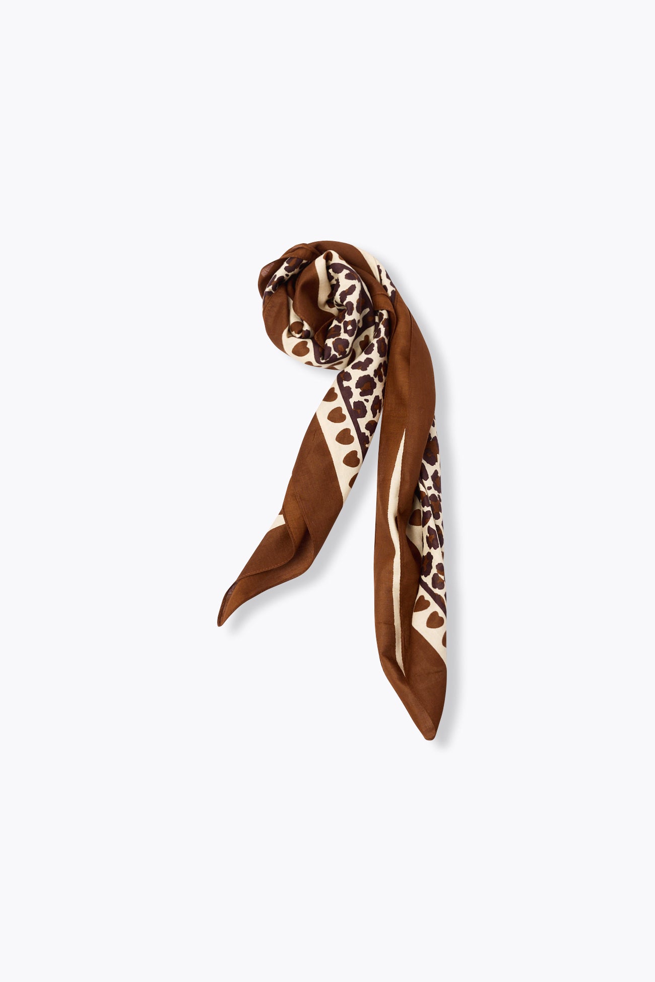 Foulard carré léopard en coton - Imprimé camel – Image 2
